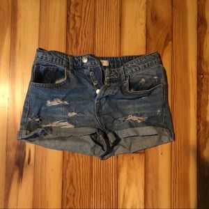 Jean high waist shorts button up Forever 21